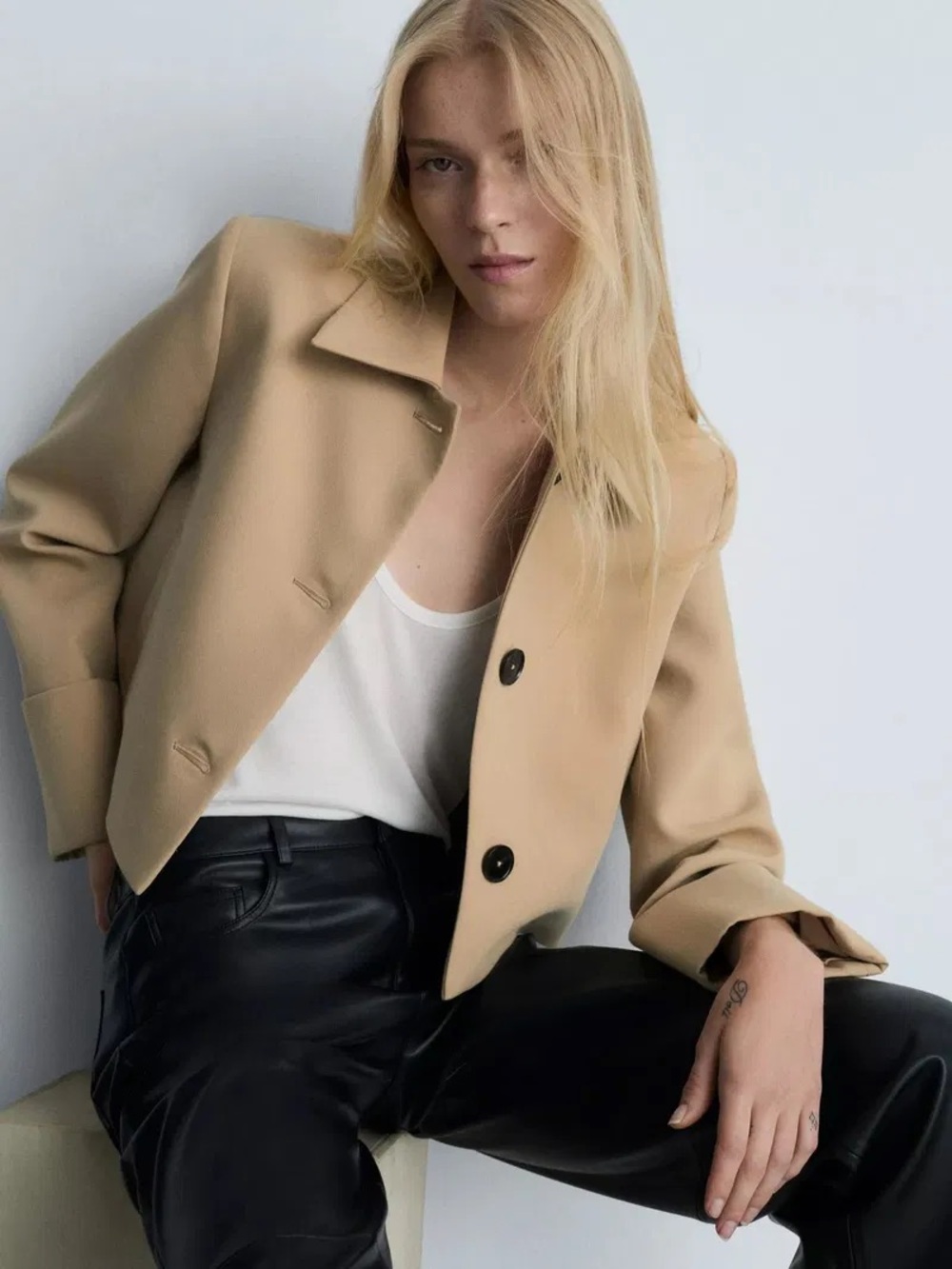 Mango Cropped Tailored Jacket